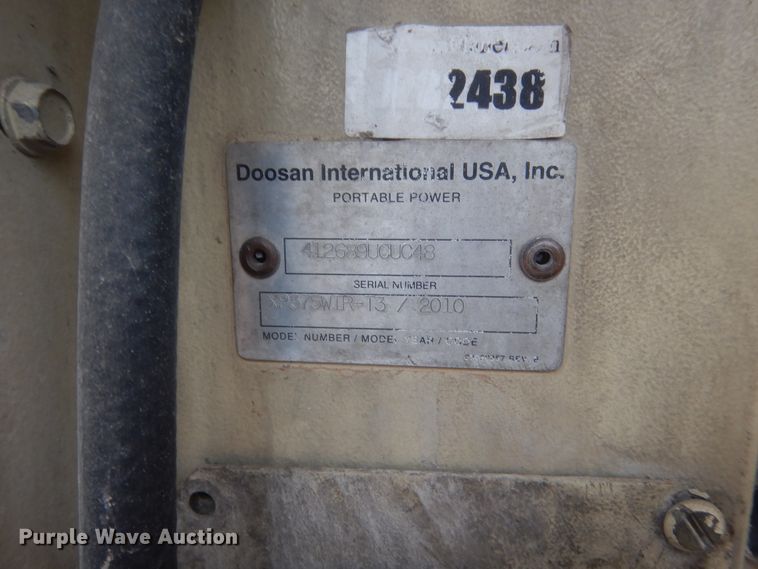image for item ET9147 2010 Ingersoll Rand XP375WIR-T3  air compressor