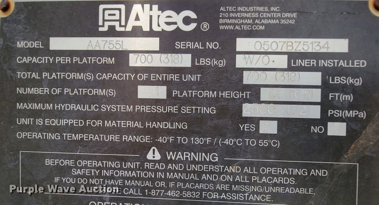 image for item FL9182 2007 Ford F750  bucket truck