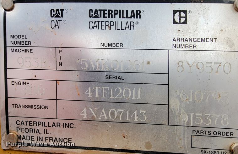 image for item FL9215 1994 Caterpillar 953B  track loader