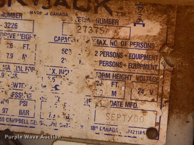 image for item HE9596 2000 Sky Jack SJIII 3226  scissor lift