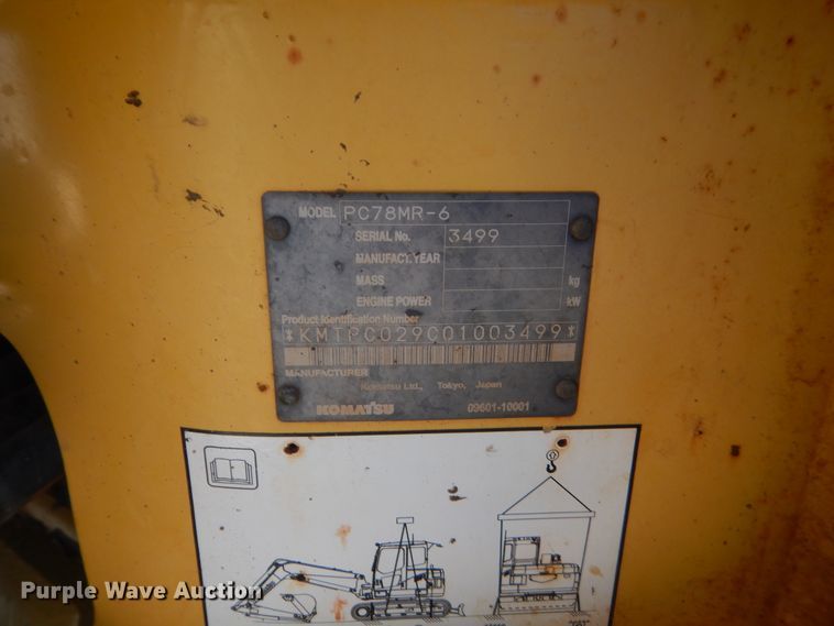 image for item HG9666 2008 Komatsu PC78MR-6  mini excavator