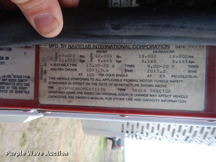 image for item HG9704 1991 International 9400  dump truck