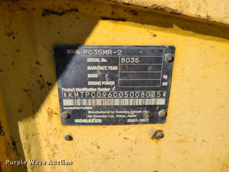 image for item HM9757 Komatsu PC35MR-2  mini excavator