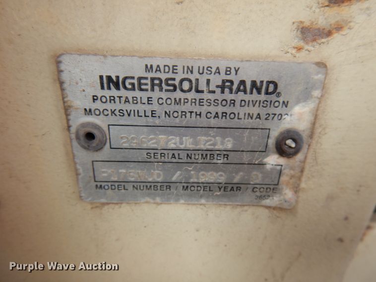 image for item HR9070 1999 Ingersoll Rand P175  air compressor