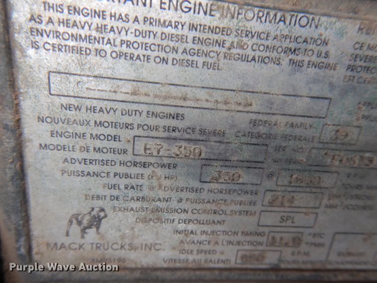 image for item HR9182 1997 Mack RD688S  dump truck