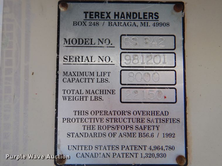 image for item HX9195 Terex SS-842  telehandler