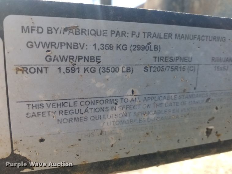 image for item IP9098 2010 P.J. utility trailer