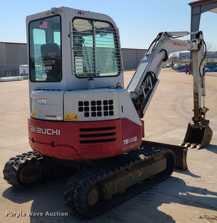 image for item IQ9096 2008 Takeuchi TB138FR  mini excavator