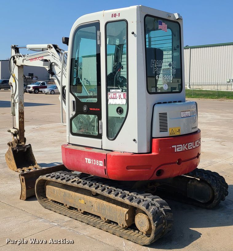 image for item IQ9096 2008 Takeuchi TB138FR  mini excavator
