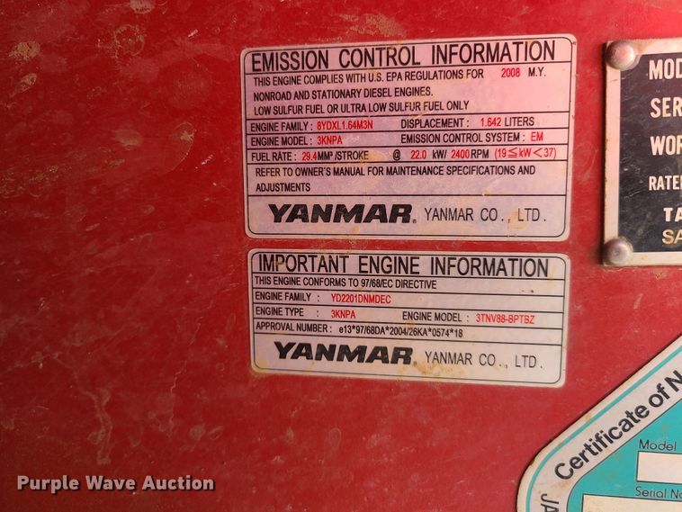 image for item IQ9096 2008 Takeuchi TB138FR  mini excavator