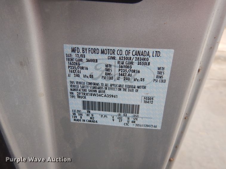 image for item DI6506 2004 Ford F150  SuperCab pickup truck