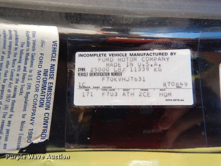 image for item DI6537 1980 Ford F700  pumper fire truck