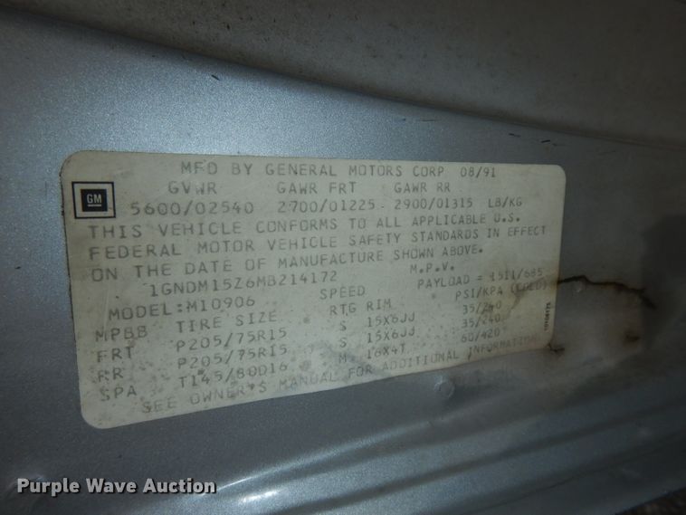 image for item DI6539 1991 Chevrolet Astro  van