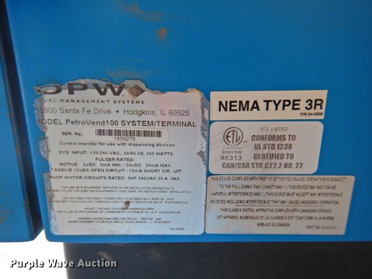 image for item DJ8379 OPW PetroVend 100  fuel control system