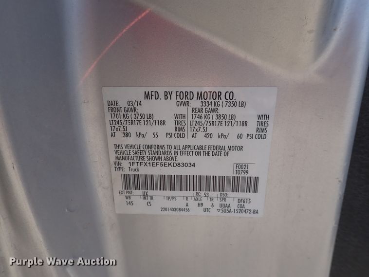 image for item DK4550 2014 Ford F150  SuperCab pickup truck