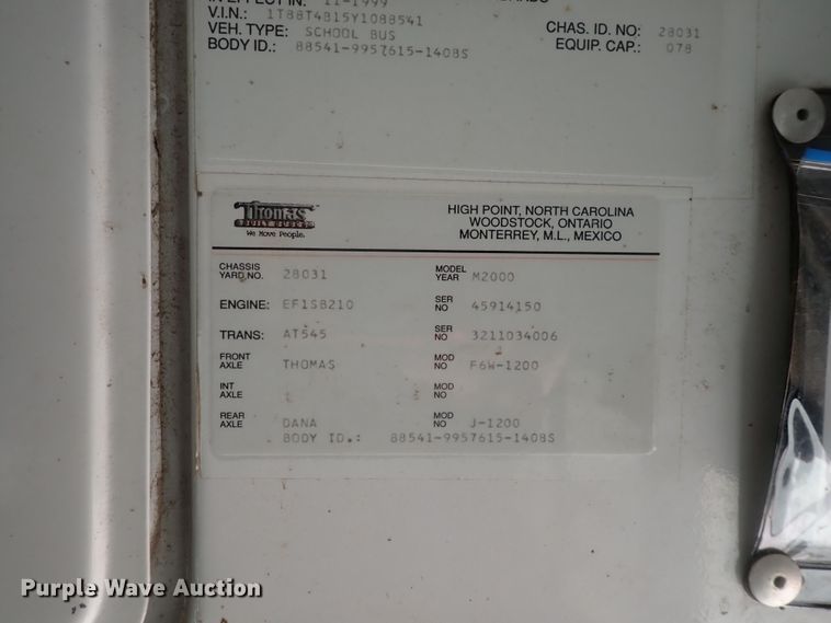 image for item DK4681 2000 Thomas  school bus