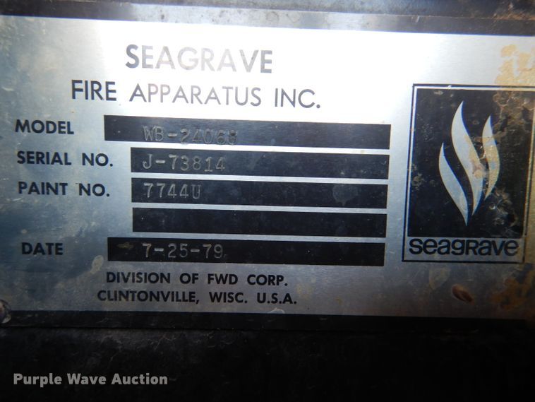 image for item DL2913 1979 Seagrave WB24068  pumper fire truck