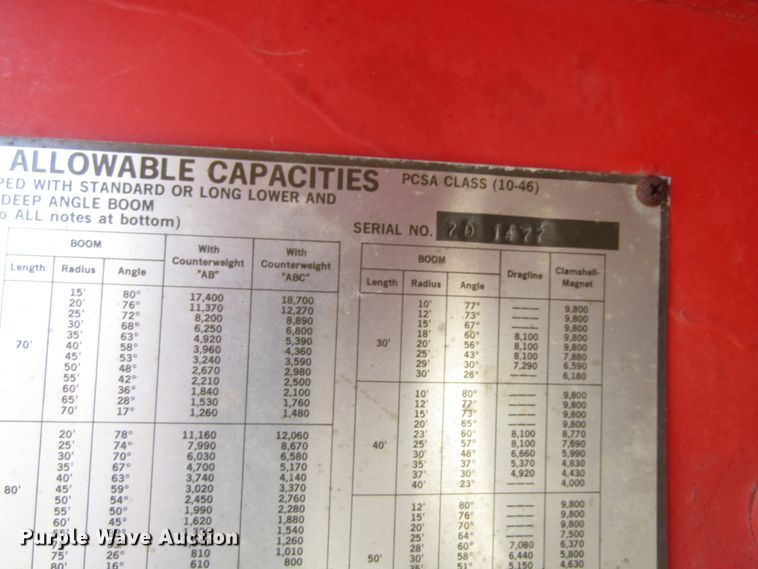 image for item GC9905 1968 Link Belt LS78  crane