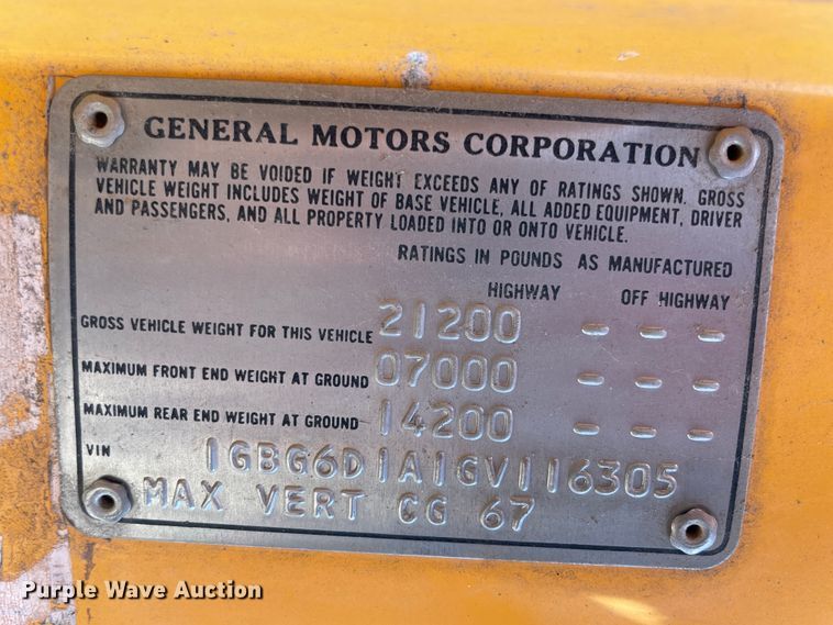 image for item II9357 1986 Chevrolet C50  water truck