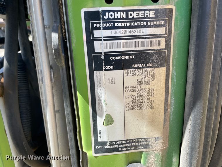 image for item II9358 John Deere 6420  tractor