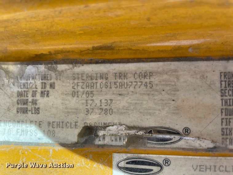 image for item II9361 2005 Sterling L-Line  dump truck