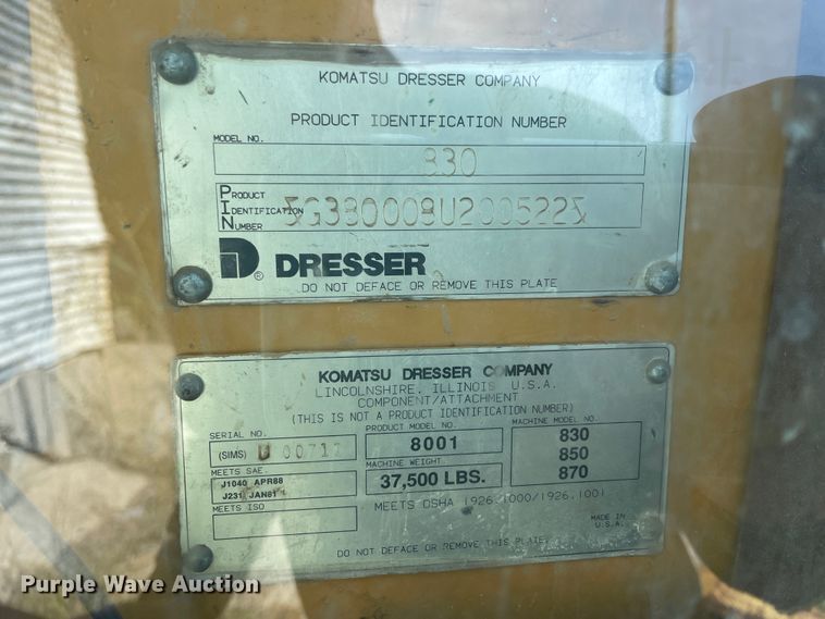 image for item II9362 Dresser 830  motor grader