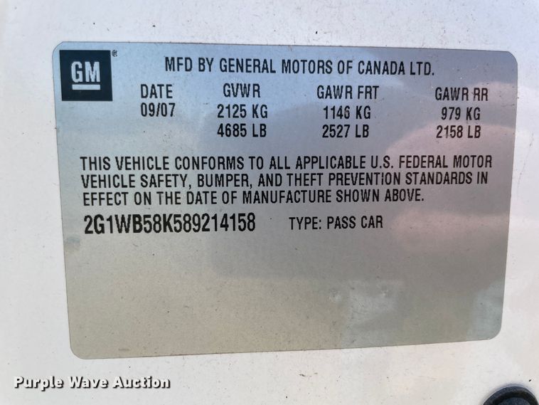 image for item II9380 2008 Chevrolet Impala