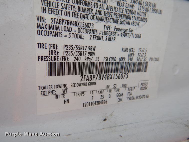 image for item II9942 2011 Ford Crown Victoria Police Interceptor