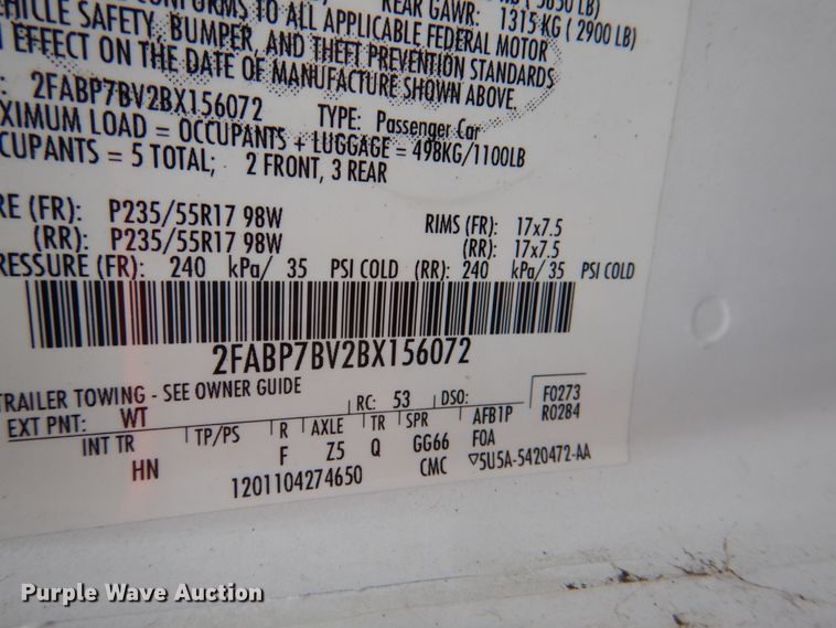 image for item II9946 2011 Ford Crown Victoria Police Interceptor