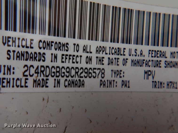 image for item IQ9265 2012 Dodge Grand Caravan  van