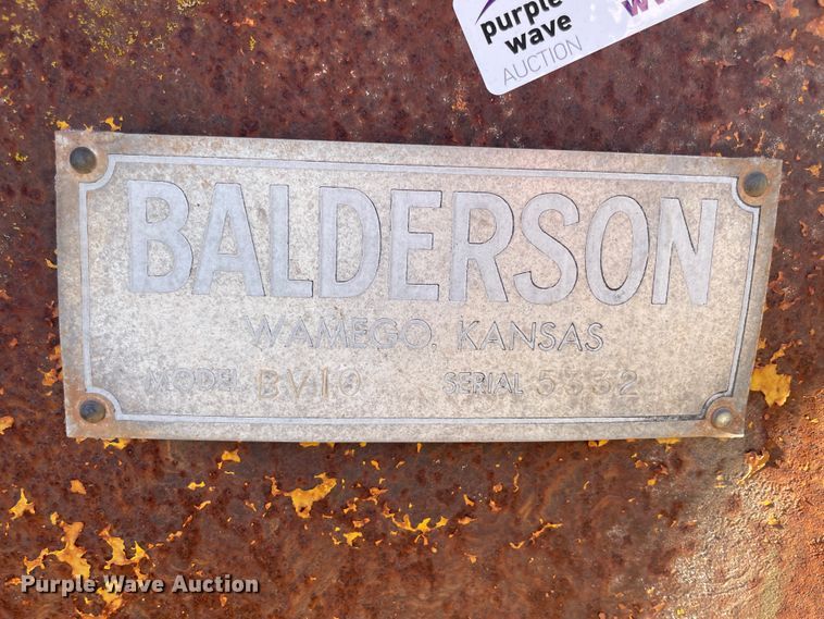 image for item IR9761 Balderson BV10 124"W snow plow