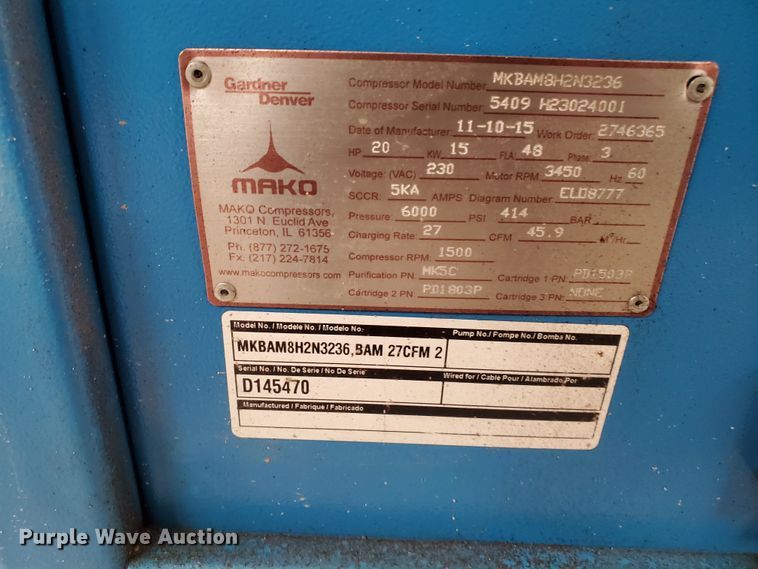 image for item IX9085 2015 Mako BAM08H  air compressor