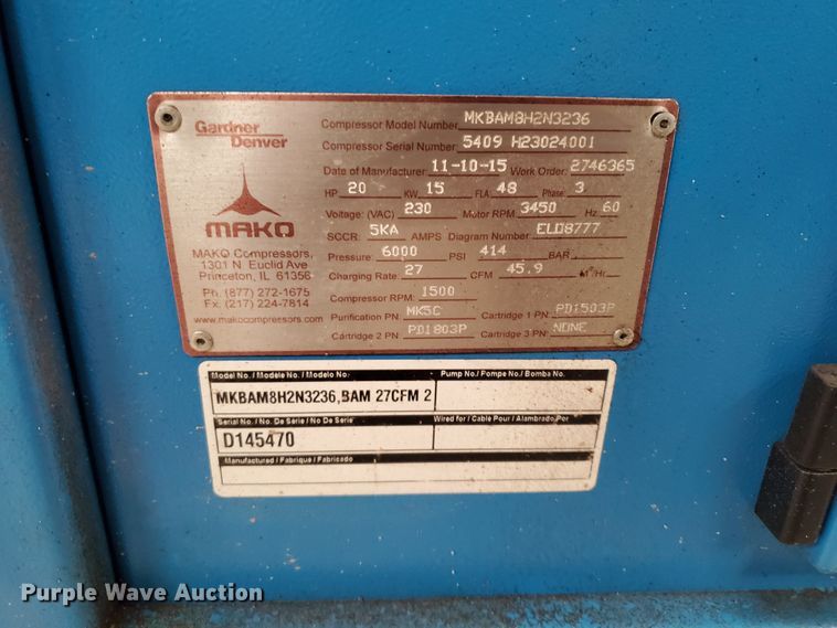 image for item IX9085 2015 Mako BAM08H  air compressor