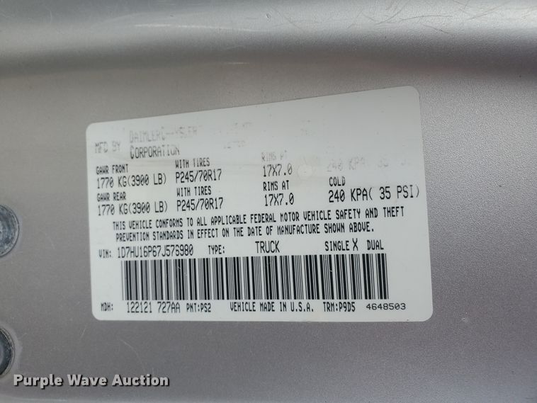 image for item IX9233 2007 Dodge Ram 1500  pickup truck