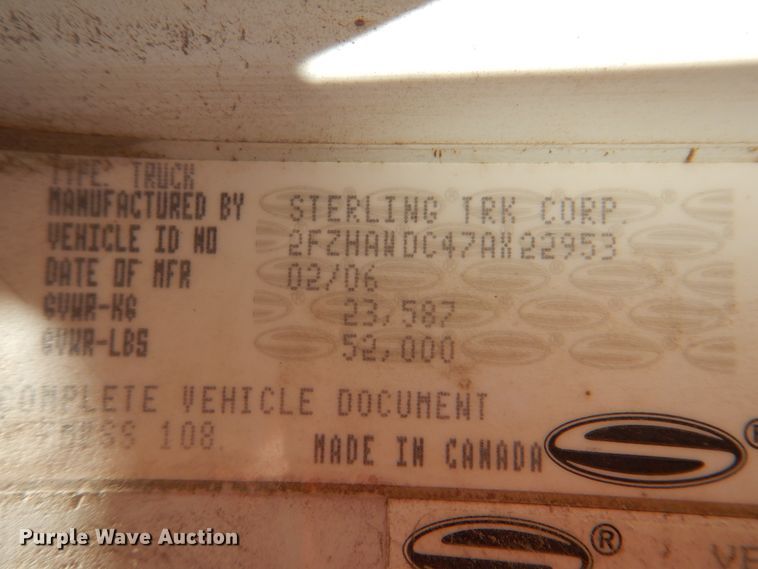 image for item IY9469 2007 Sterling L-Line  dump truck
