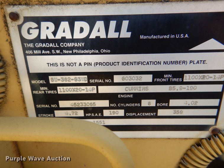 image for item IY9474 Gradall G3WD  wheeled excavator
