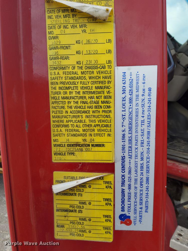 image for item IY9572 2005 Sterling L-Line  dump truck