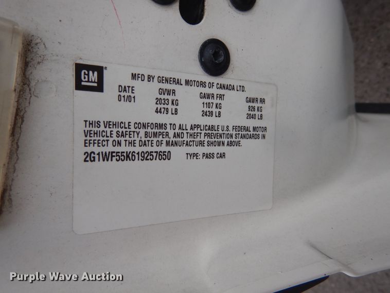 image for item IY9576 2001 Chevrolet Impala