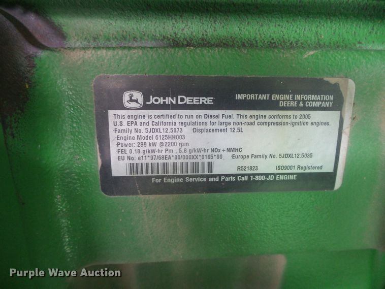 image for item DI5556 2005 John Deere 9860 STS  combine