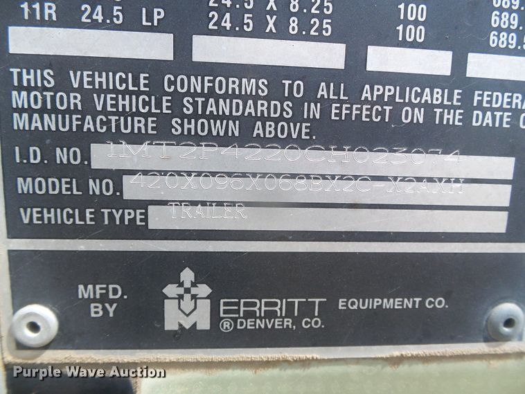 image for item DI5558 2012 Merritt 42'0x96x068BX2C-X2AXH  grain trailer