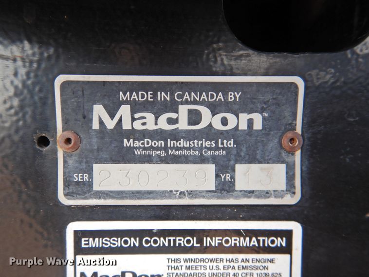 image for item DJ8381 2013 MacDon M205  windrower