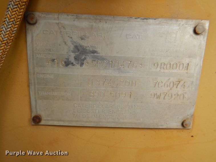 image for item DL2891 1990 Caterpillar 416  backhoe
