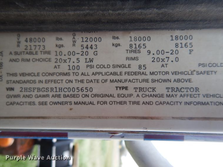 image for item ID9750 1987 International F9370  tank truck