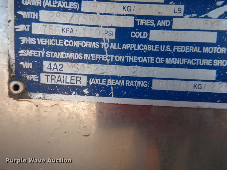 image for item DJ1184 2006 Eby  walking floor trailer