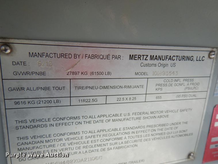 image for item HR9136 2013 Mertz 101893543 sand silo trailer