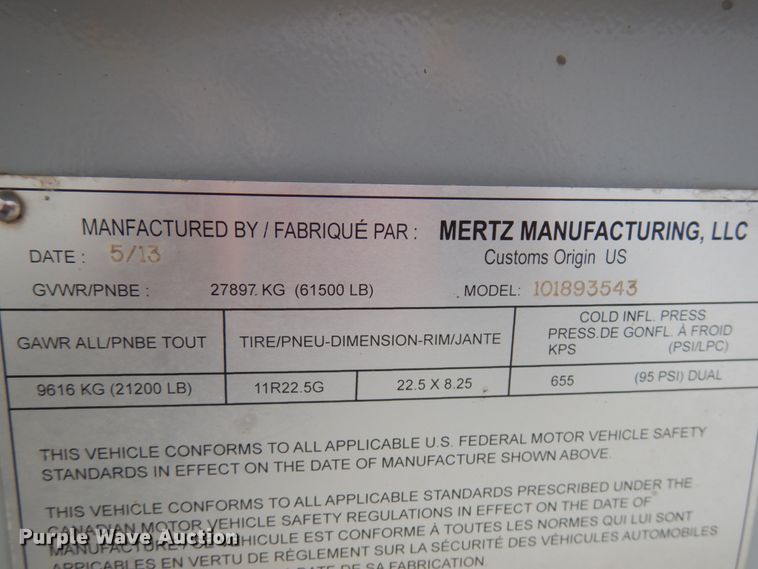 image for item HR9137 2013 Mertz 101893543 sand silo trailer