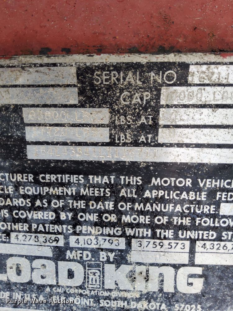 image for item HR9187 1990 Load King 403DFP  lowboy equipment trailer