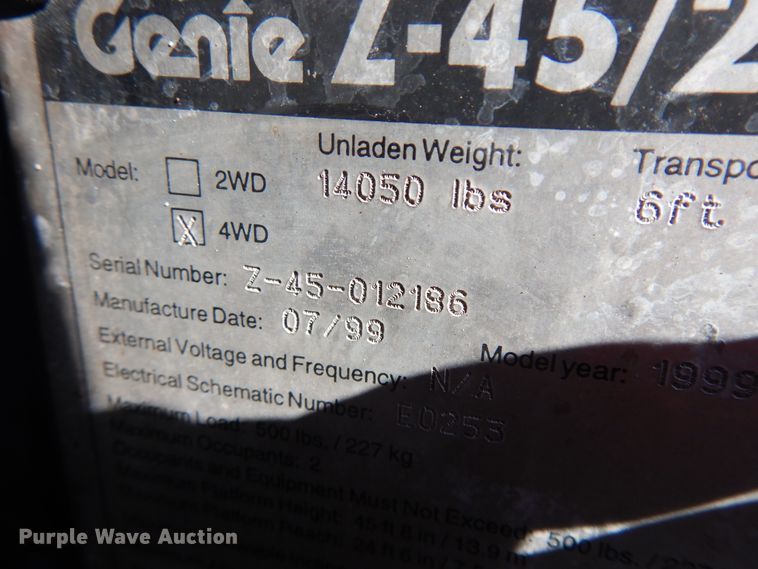 image for item DF6770 1999 Genie Z45/25  boom lift