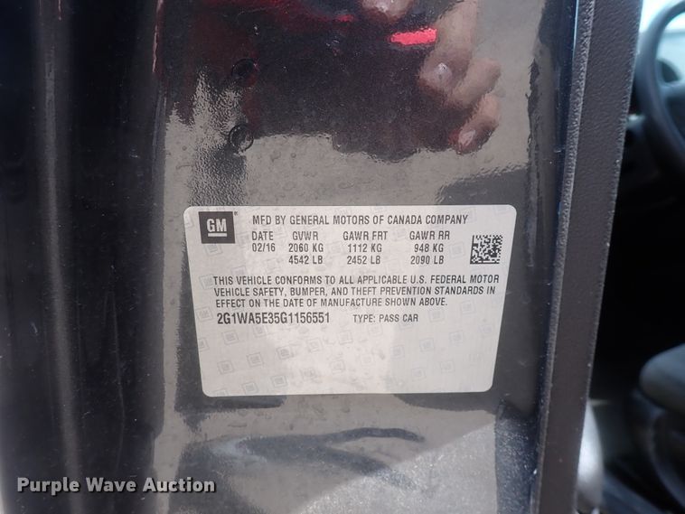 image for item DJ5500 2016 Chevrolet Impala