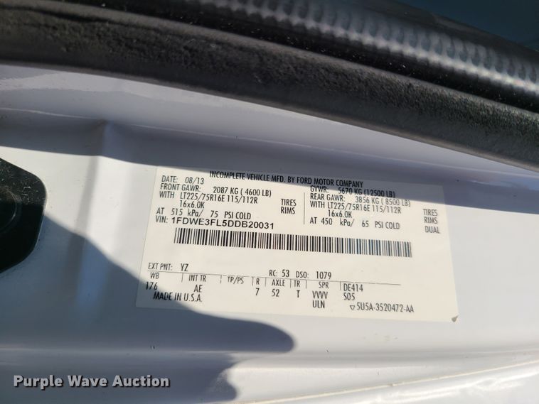 image for item DK4760 2013 Ford E350 Super Duty  box truck